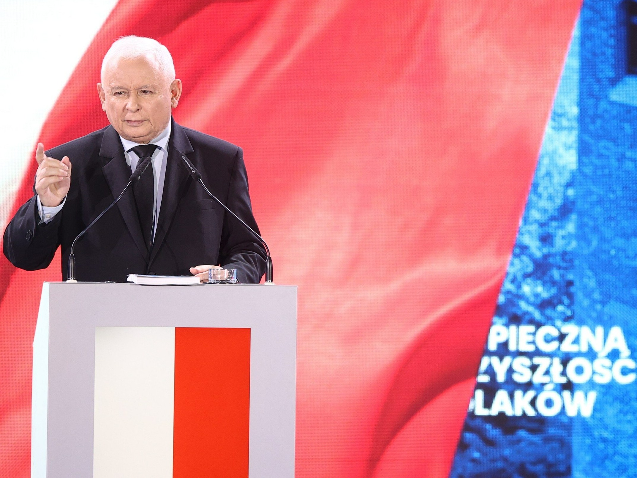 Jarosław Kaczyński podczas konwencji PiS