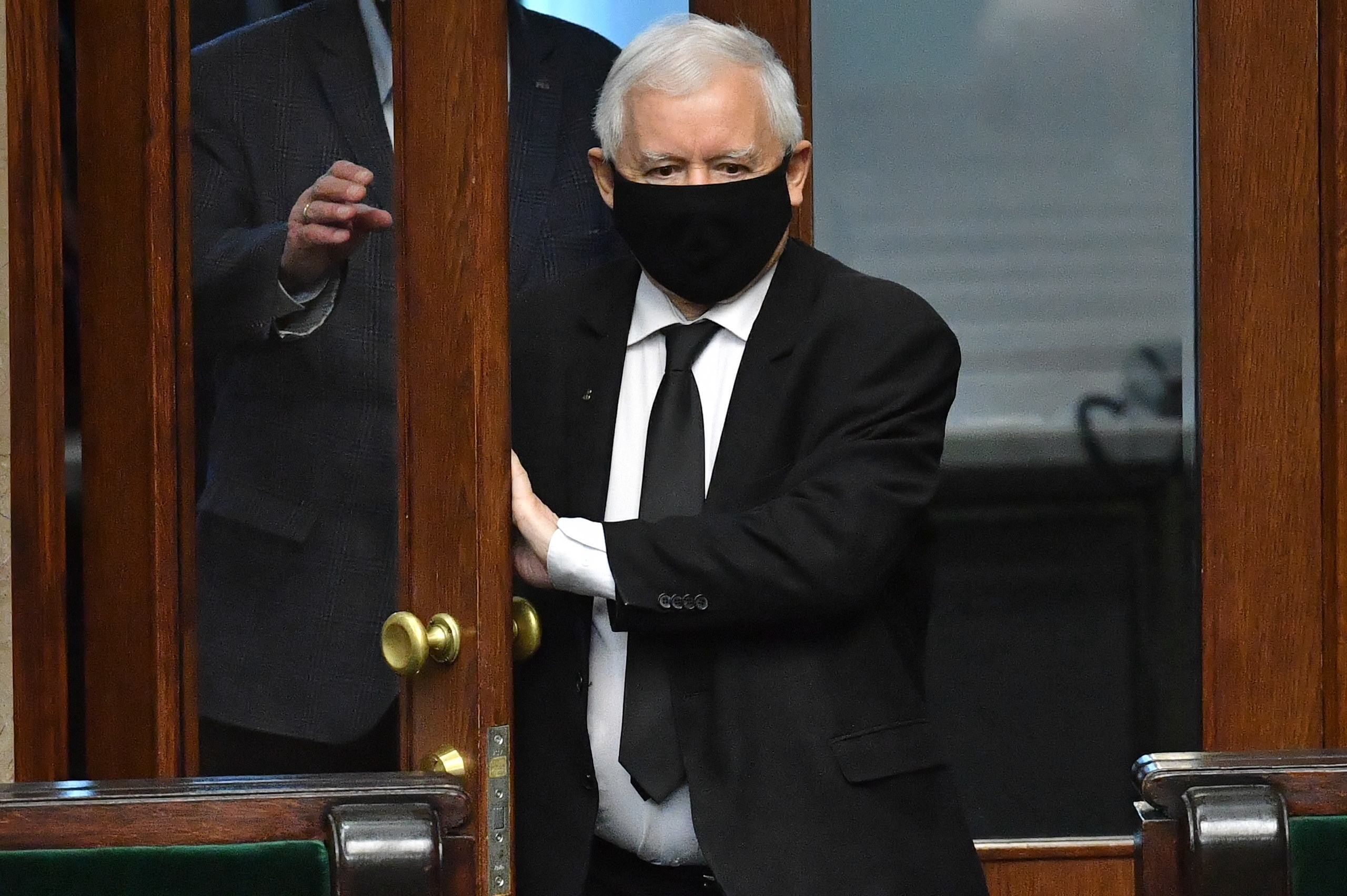 Wicepremier, prezes PiS Jarosław Kaczyński na sali obrad Sejmu w Warszawie