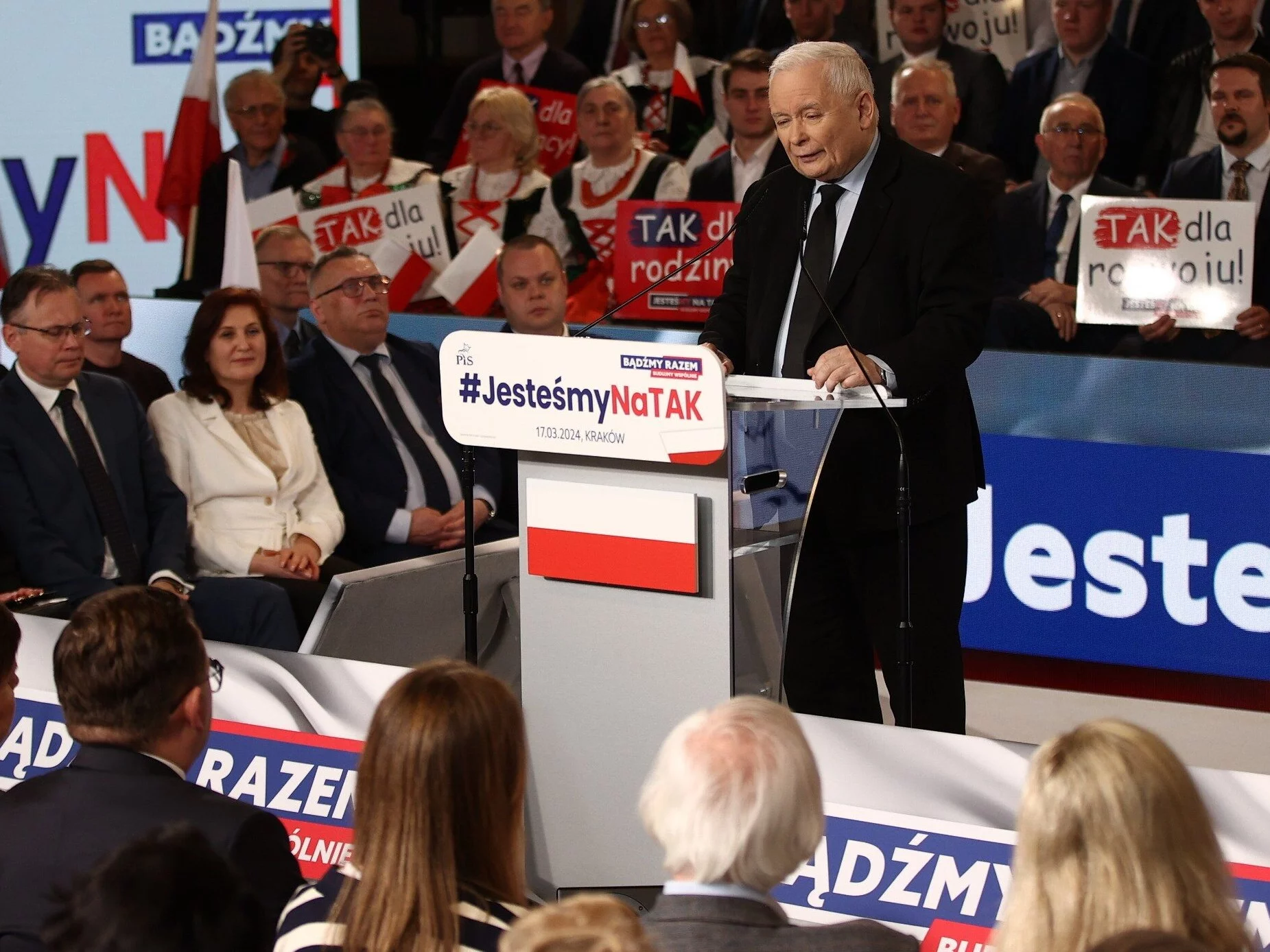 Kampania samorządowa 2024. Jarosław Kaczyński podczas konwencji samorządowej PiS