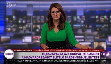 Kadr z węgierskiej telewizji M1