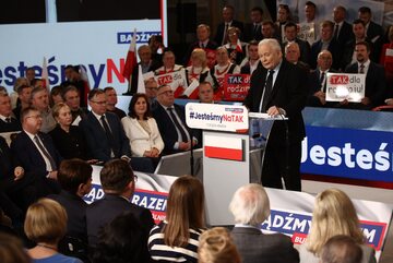 Kampania samorządowa 2024. Jarosław Kaczyński podczas konwencji samorządowej PiS