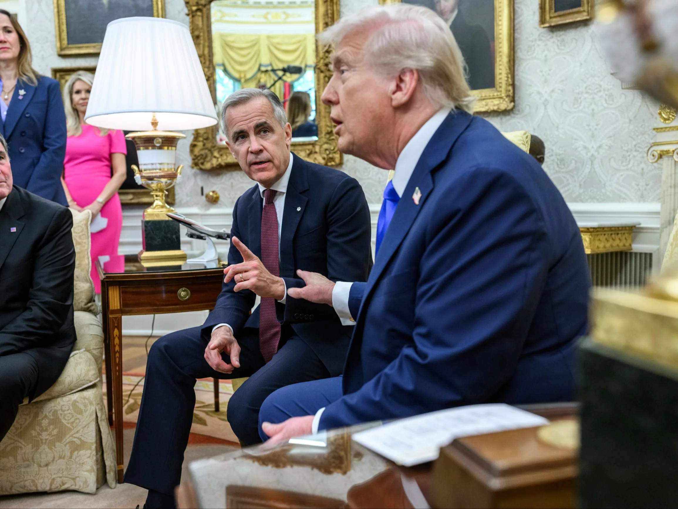 Premier Kanady Mark Carney i prezydent USA Donald Trump