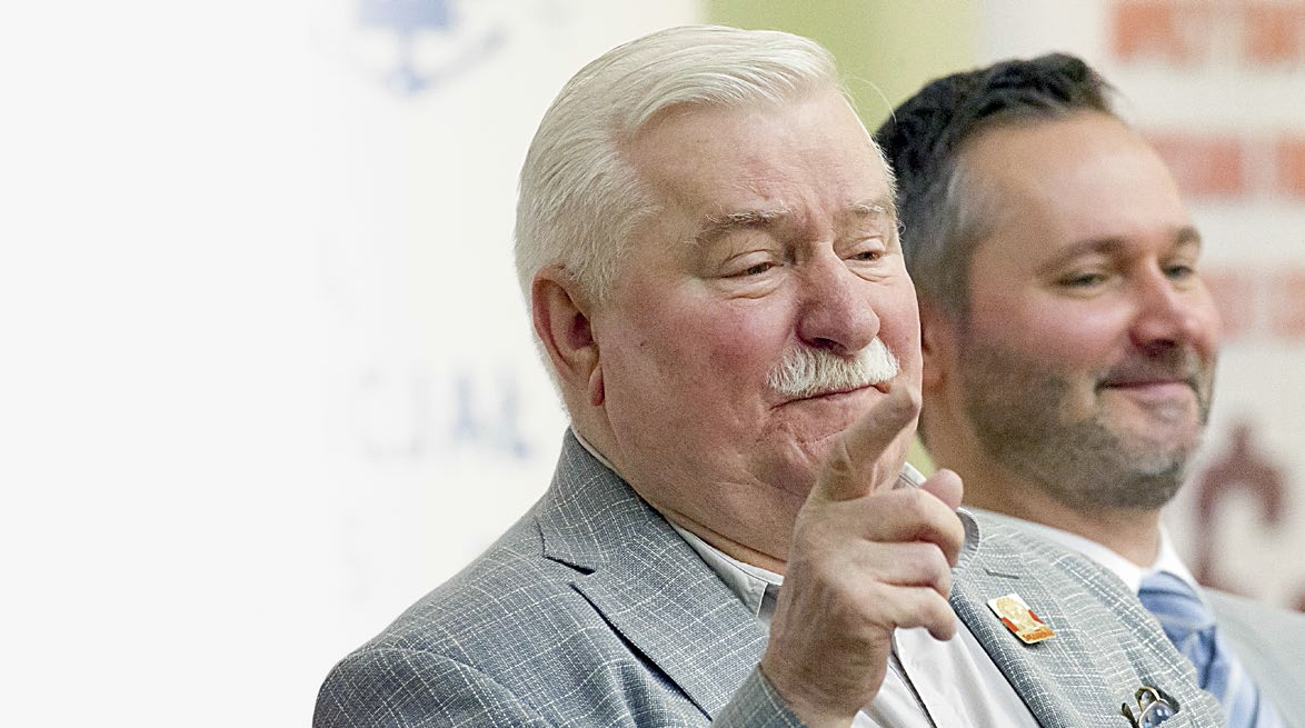 Lech Wałęsa z synem Jarosławem