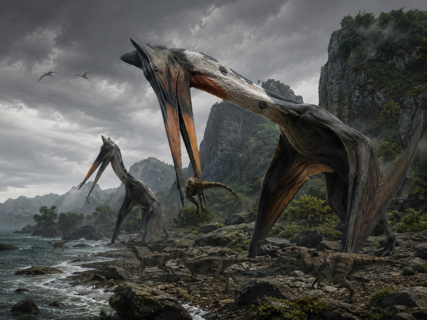 Pterozaur Hatzegopteryx. Grafika wygenerowana przez AI