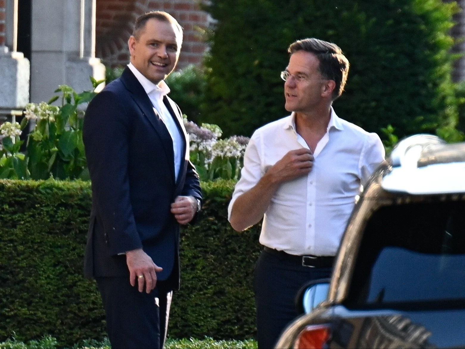 Prezydent elekt Karol Nawrocki i szef NATO Mark Rutte