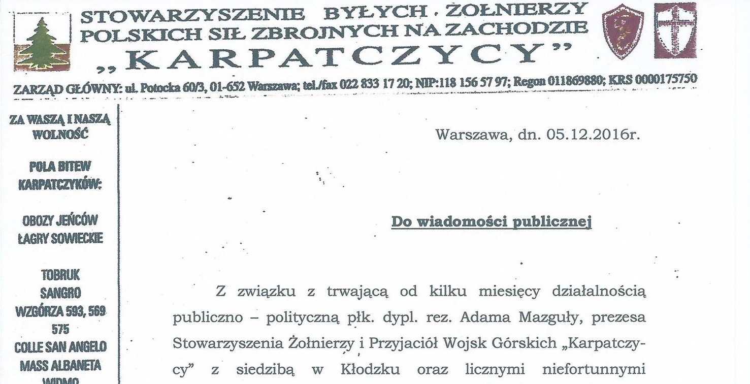 Oświadczenie „Karpatczyków”