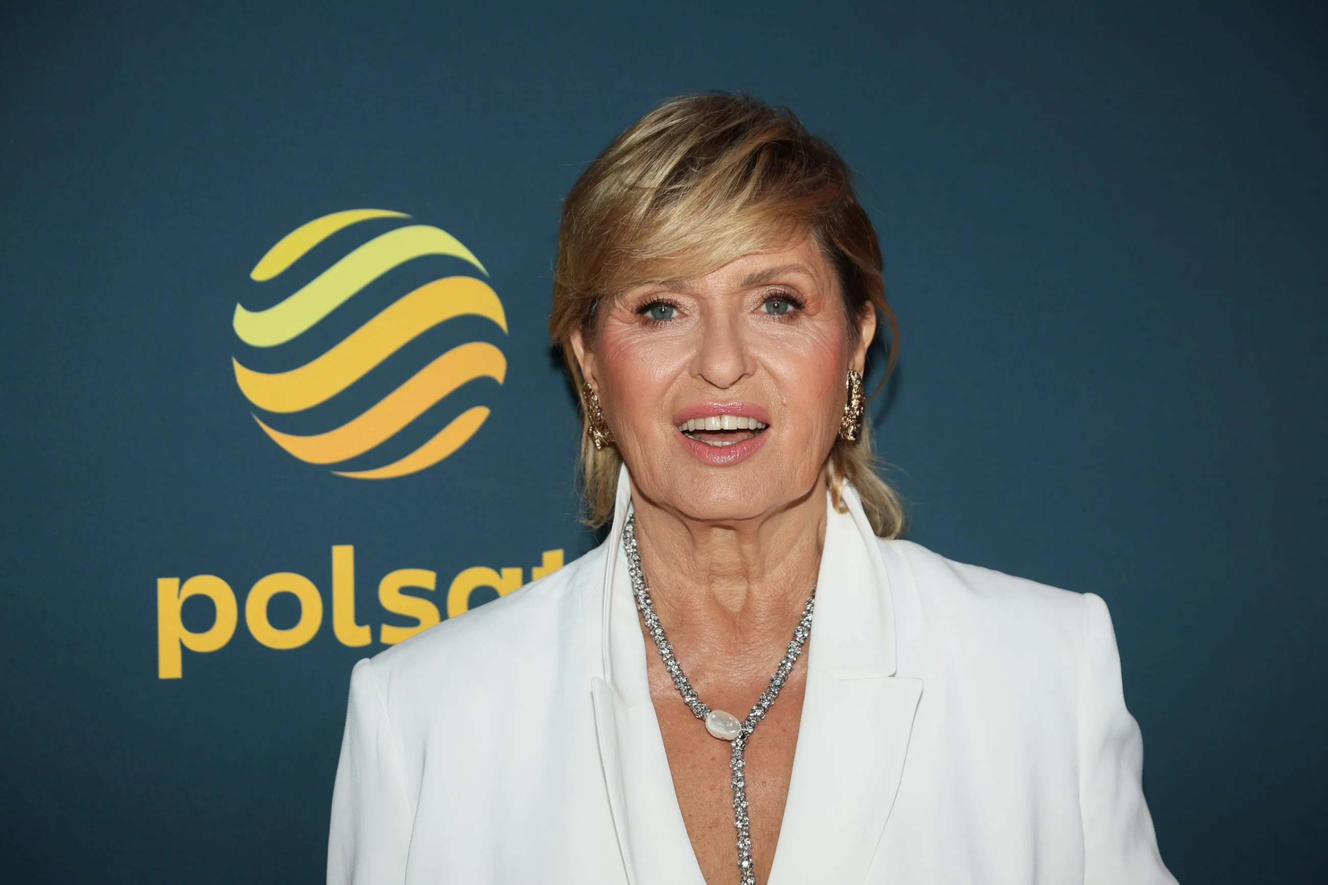 Aktorka Ewa Kasprzyk na prezentacji ramówki Polsatu