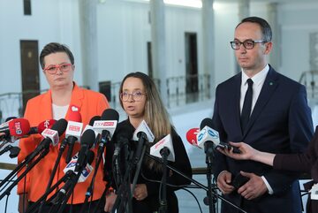 Katarzyna Lubnauer (KO) i Marcelina Zawisza (Lewica), Dariusz Klimczak (PSL)