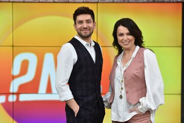 Katarzyna Pakosińska i Piotr Wojdyło – prowadzący "Pytanie na śniadanie" w TVP2