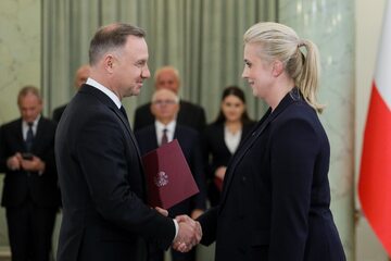 Katarzyna Sójka, Andrzej Duda w trakcie zaprzysiężenia nowej minister zdrowia