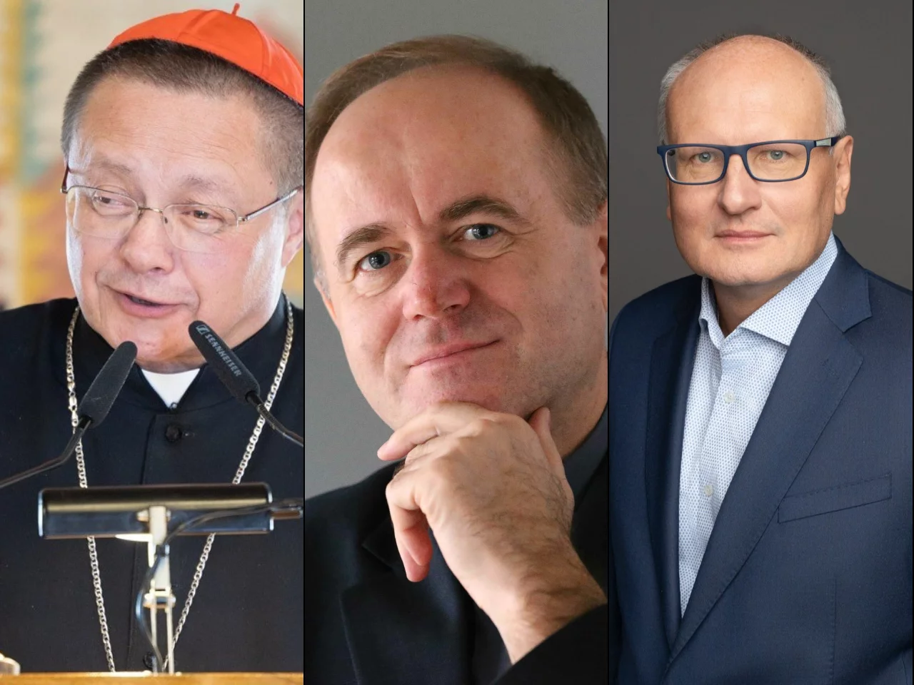 Kard. Ryś, ks. prof. Kobyliński, Paweł Lisicki