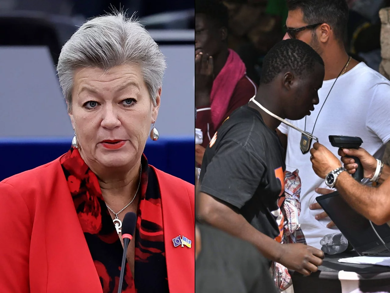 Ylva Johansson / Nielegalny imigrant wpuszczony do Europy na Lampedusie