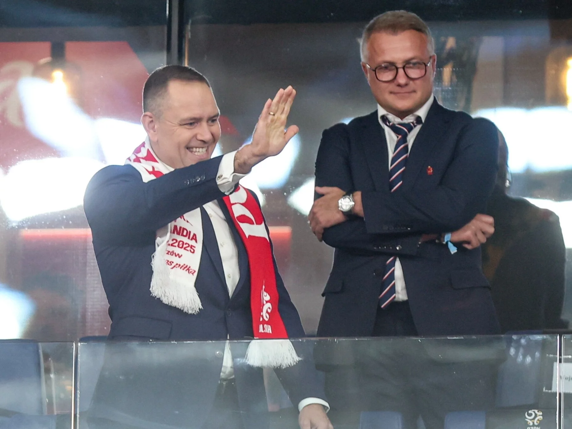 Prezydent Karol Nawrocki na trybunach Stadionu Śląskiego przed meczem Polska-Finlandia