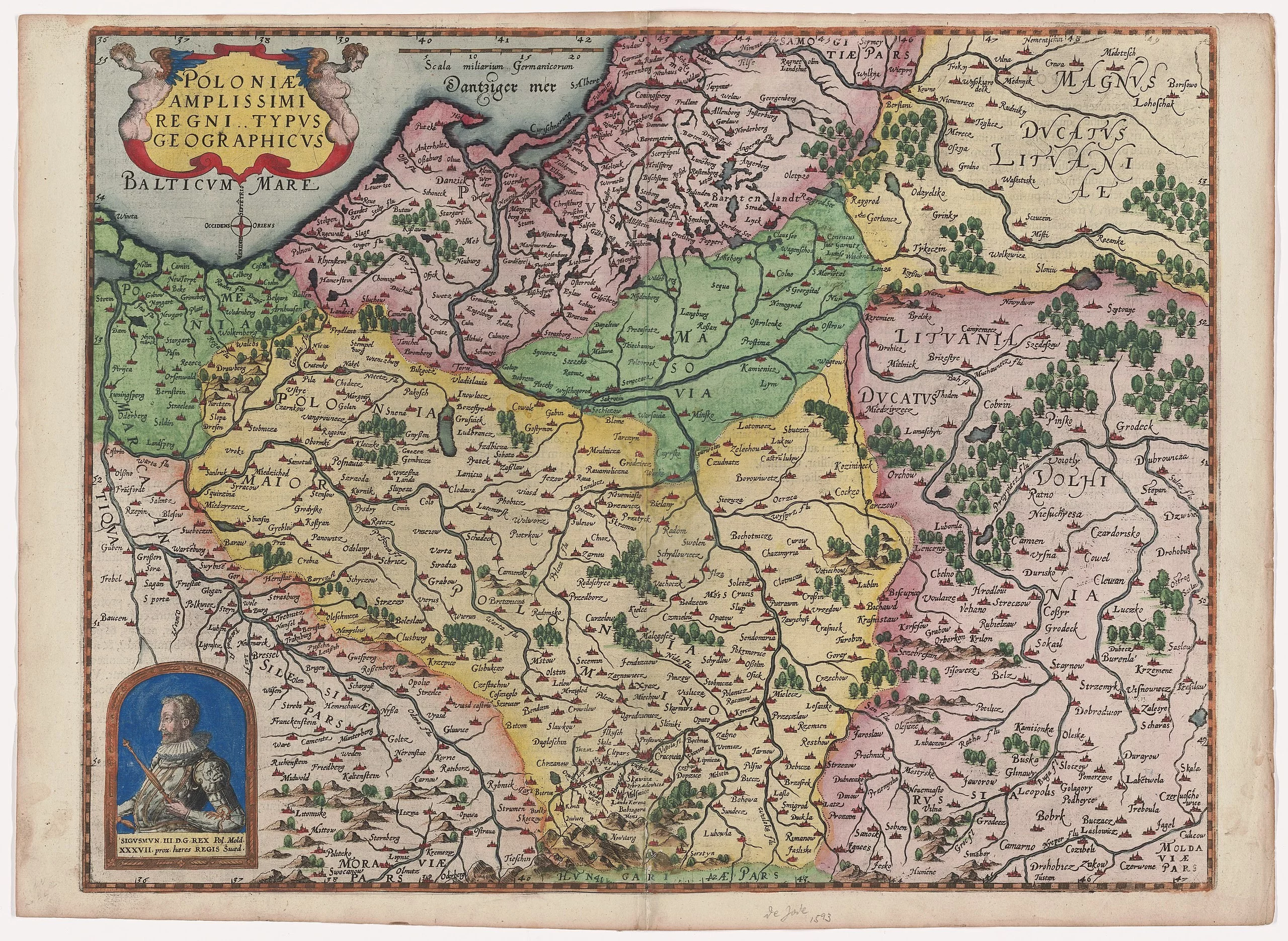 Poloniae Amplissimi Regni Typus Geographicus - mapa Rzeczypospolitej z 1593 roku