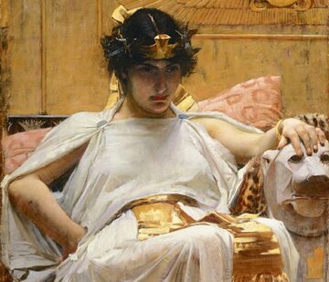 Kleopatra. Obraz Johna Williama Waterhouse'a  (1849–1917)