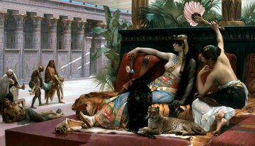 "Kleopatra testuje trucizny na skazanych więźniach" (1887), mal. Alexandre Cabanel