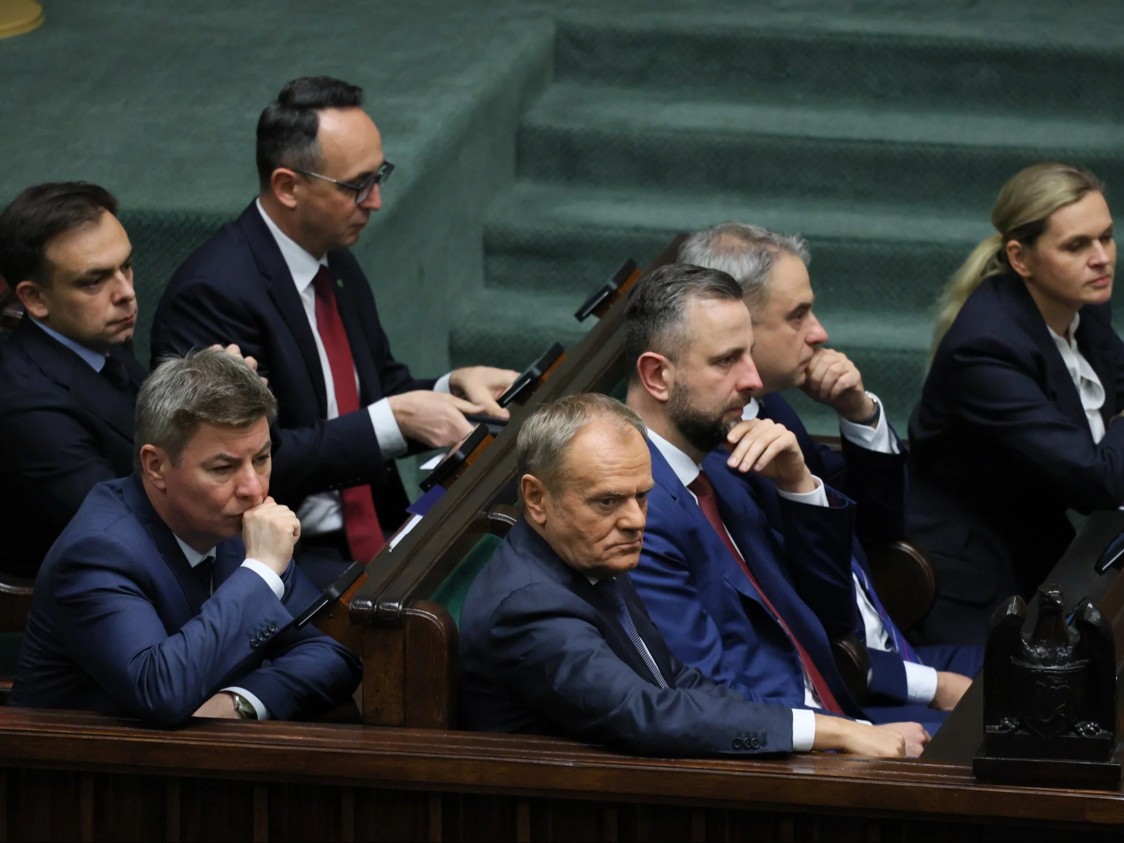 Premier Donald Tusk i ministrowie w Sejmie