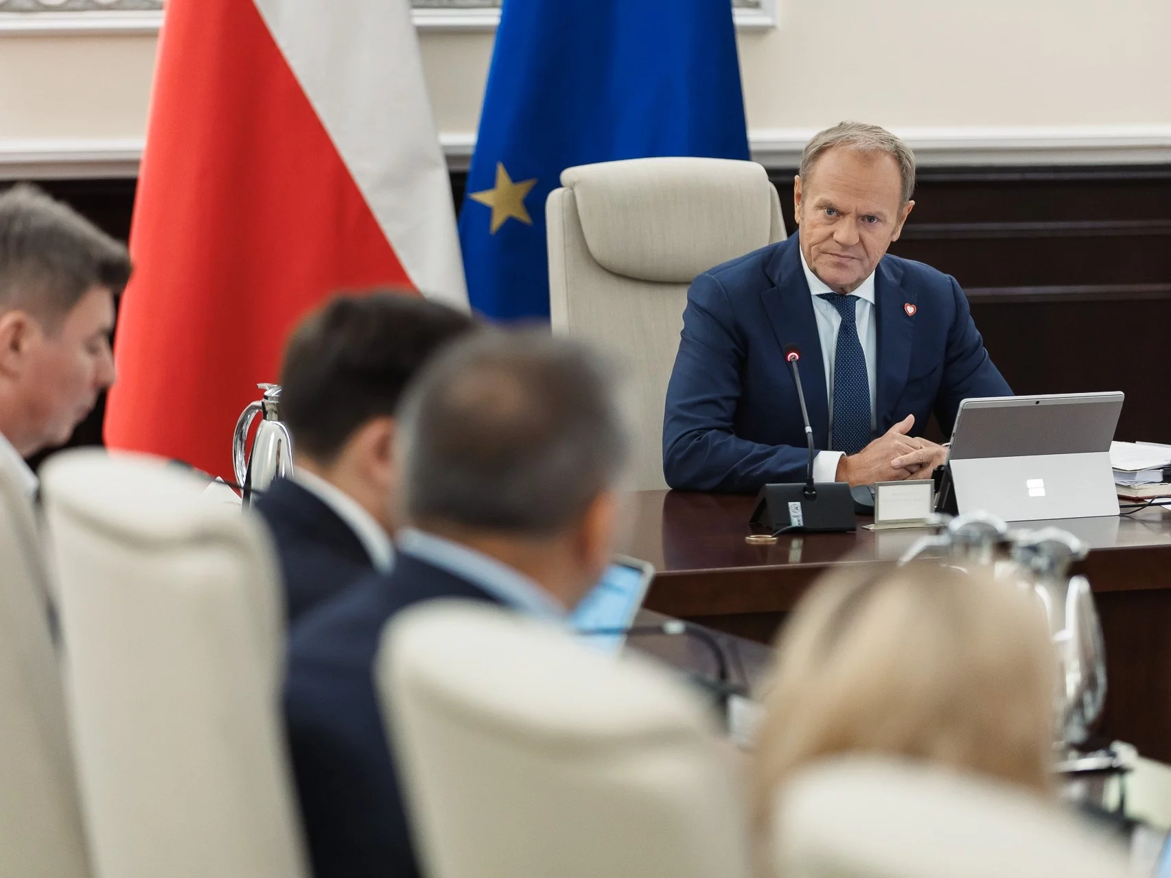 Premier Donald Tusk podczas posiedzenie rządu