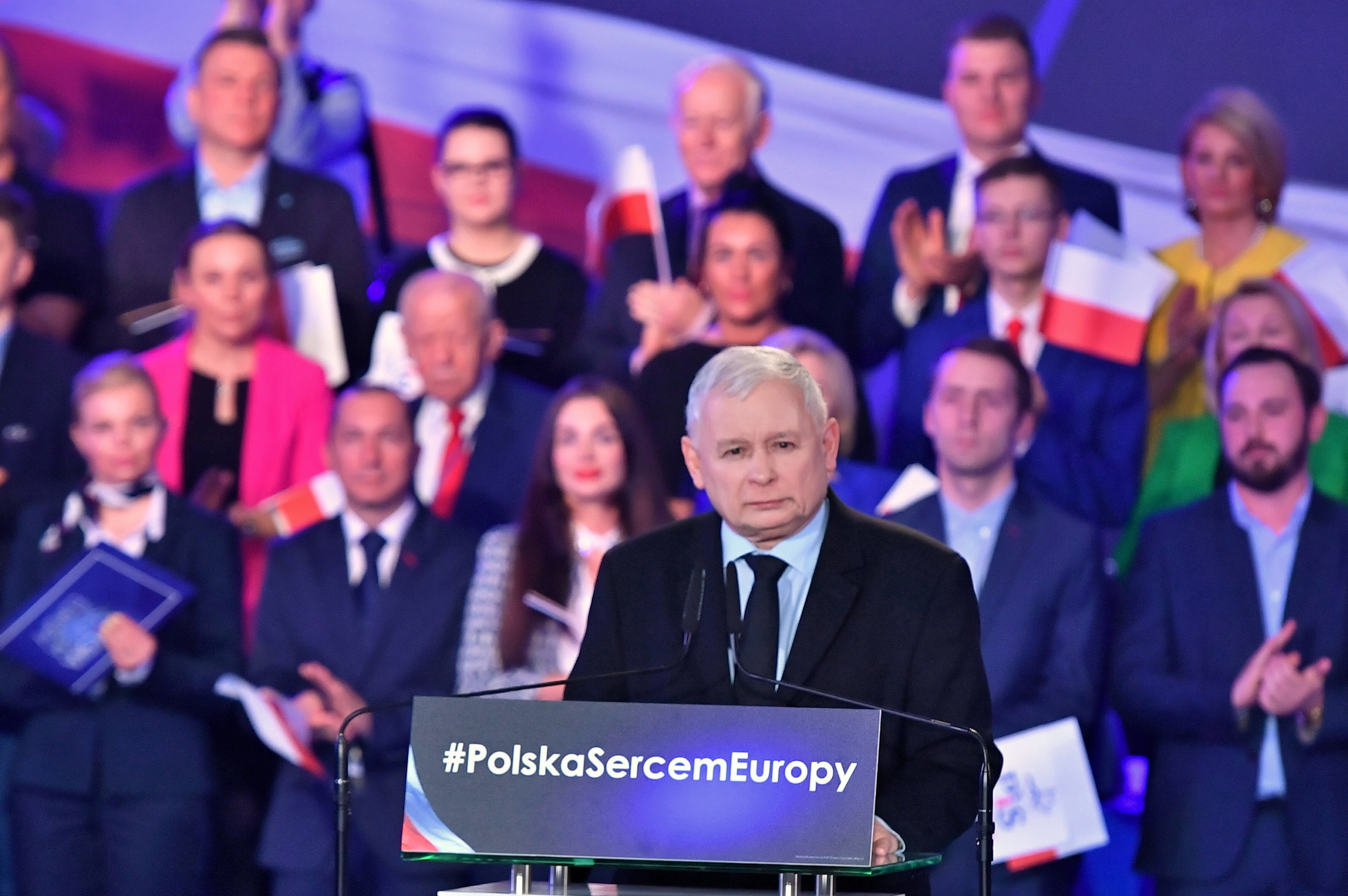 Jarosław Kaczyński podczas konwencji PiS