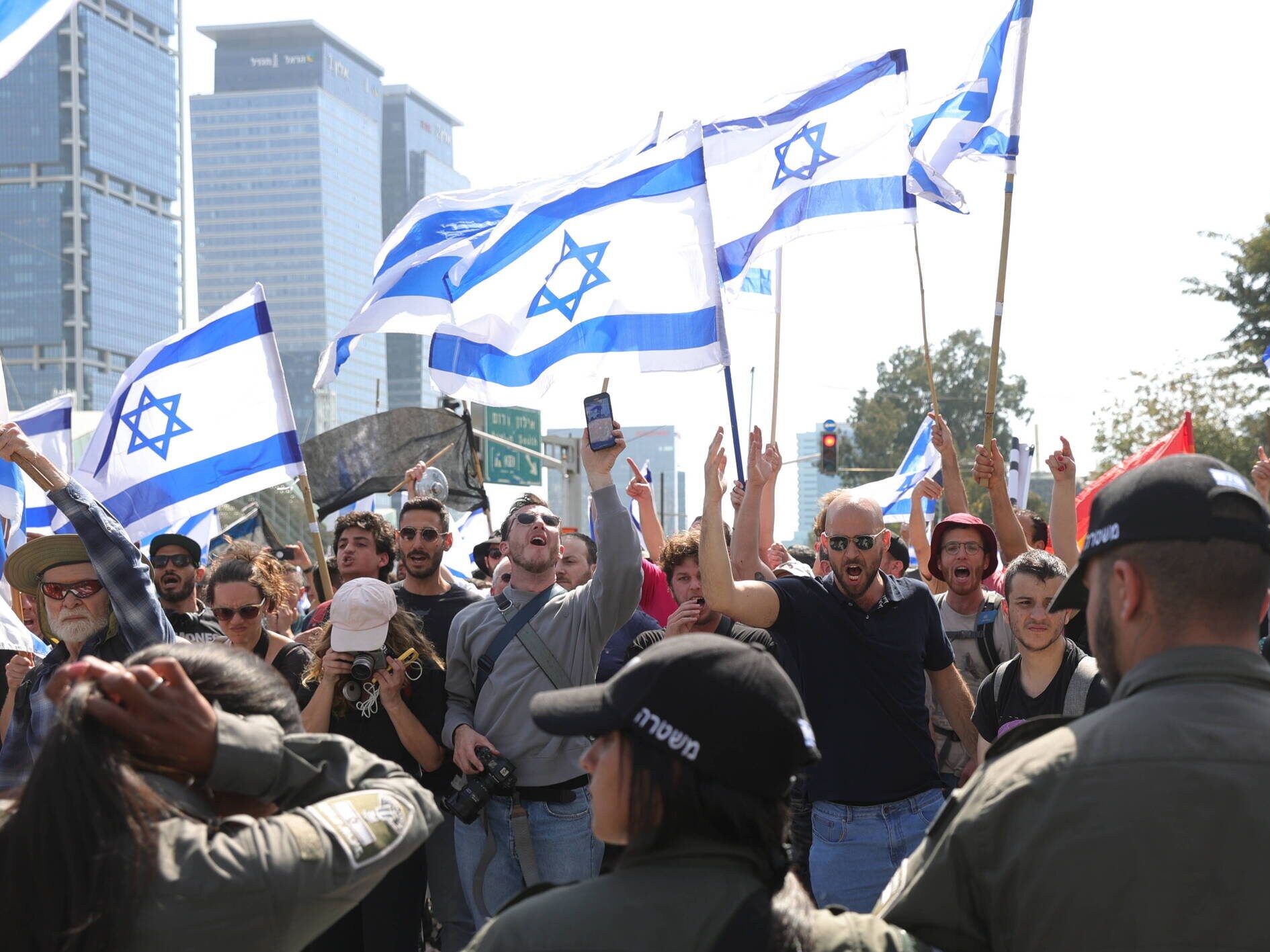 Izrael, Tel Awiw. Protest przeciwko reformie wymiaru sprawiedliwości