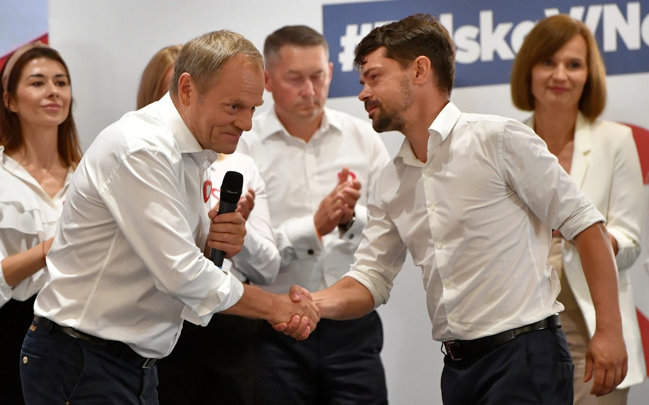 Donald Tusk i Michał Kołodziejczak