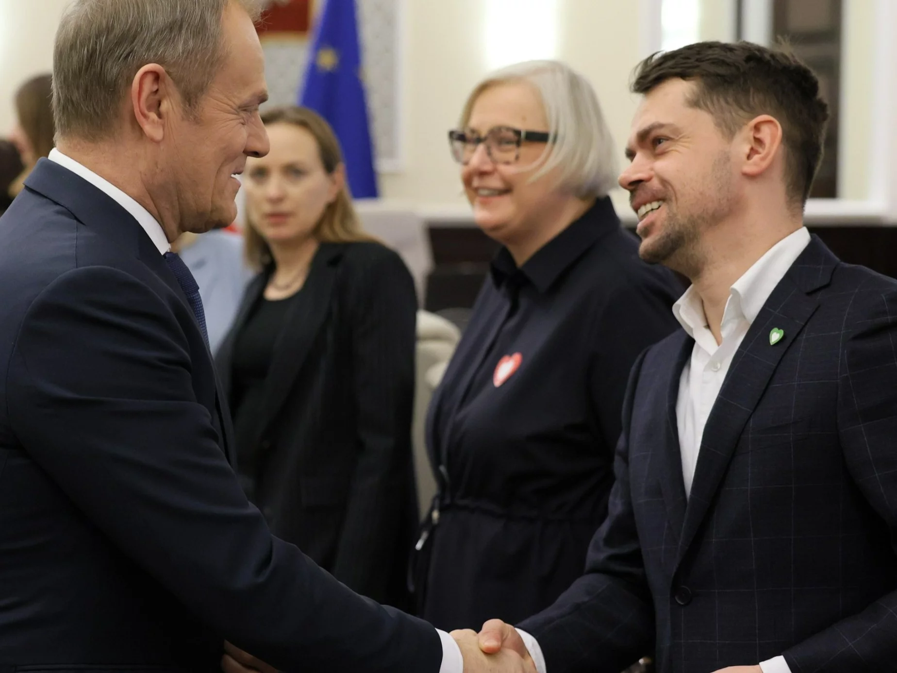 Premier Donald Tusk i sekretarz stanu w Ministerstwie Rolnictwa i Rozwoju Wsi Michał Kołodziejczak