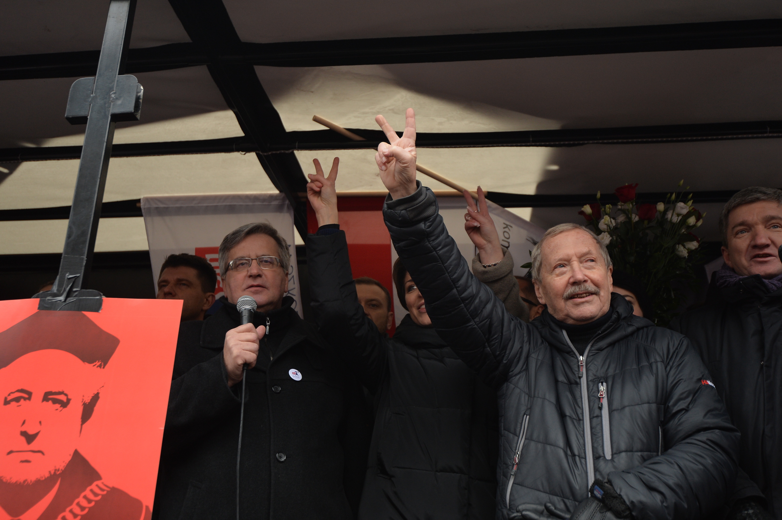 Bronisław Komorowski, protest KOD i opozycji