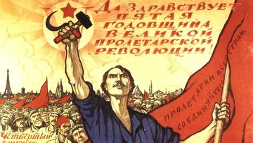 Komunistyczny plakat wzywający do rewolucji