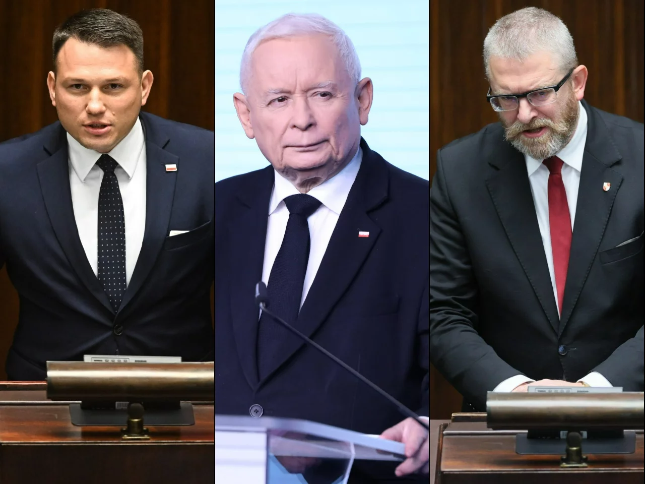 Sławomir Mentzen, Jarosław Kaczyński, Grzegorz Braun