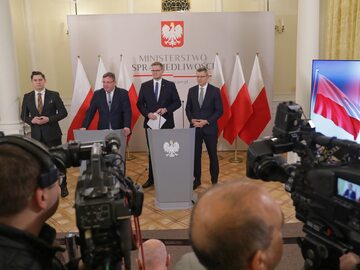 Konferencja prasowa "Dobre zmiany dla Polaków" w siedzibie Ministerstwa Sprawiedliwości
