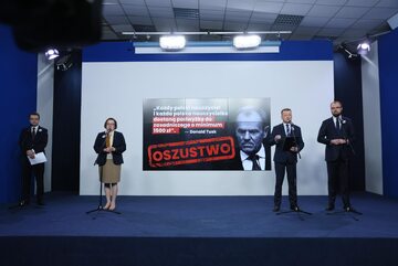 Konferencja prasowa PiS z udziałem m.in. Mariusza Błaszczaka i europoseł Anny Zalewskiej