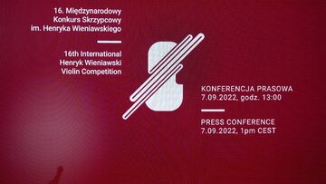 Konferencja prasowa przed rozpoczęciem 16. Międzynarodowego Konkursu Skrzypcowego im. Henryka Wieniawskiego.