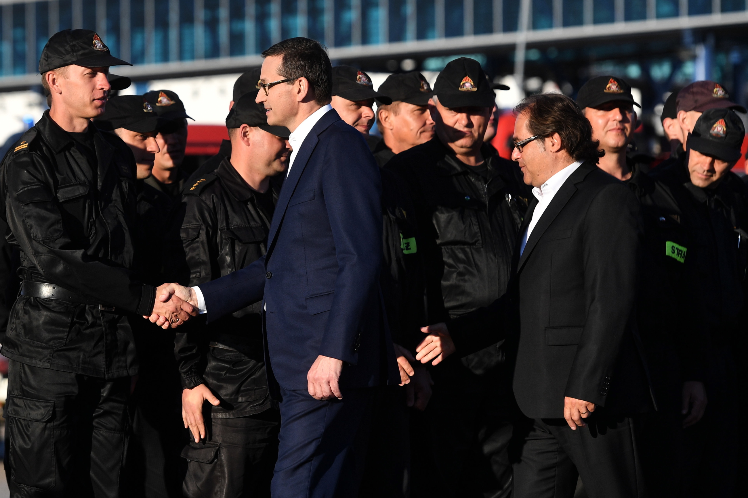 Uroczystość powitania strażaków, którzy wrócili z misji w Szwecji