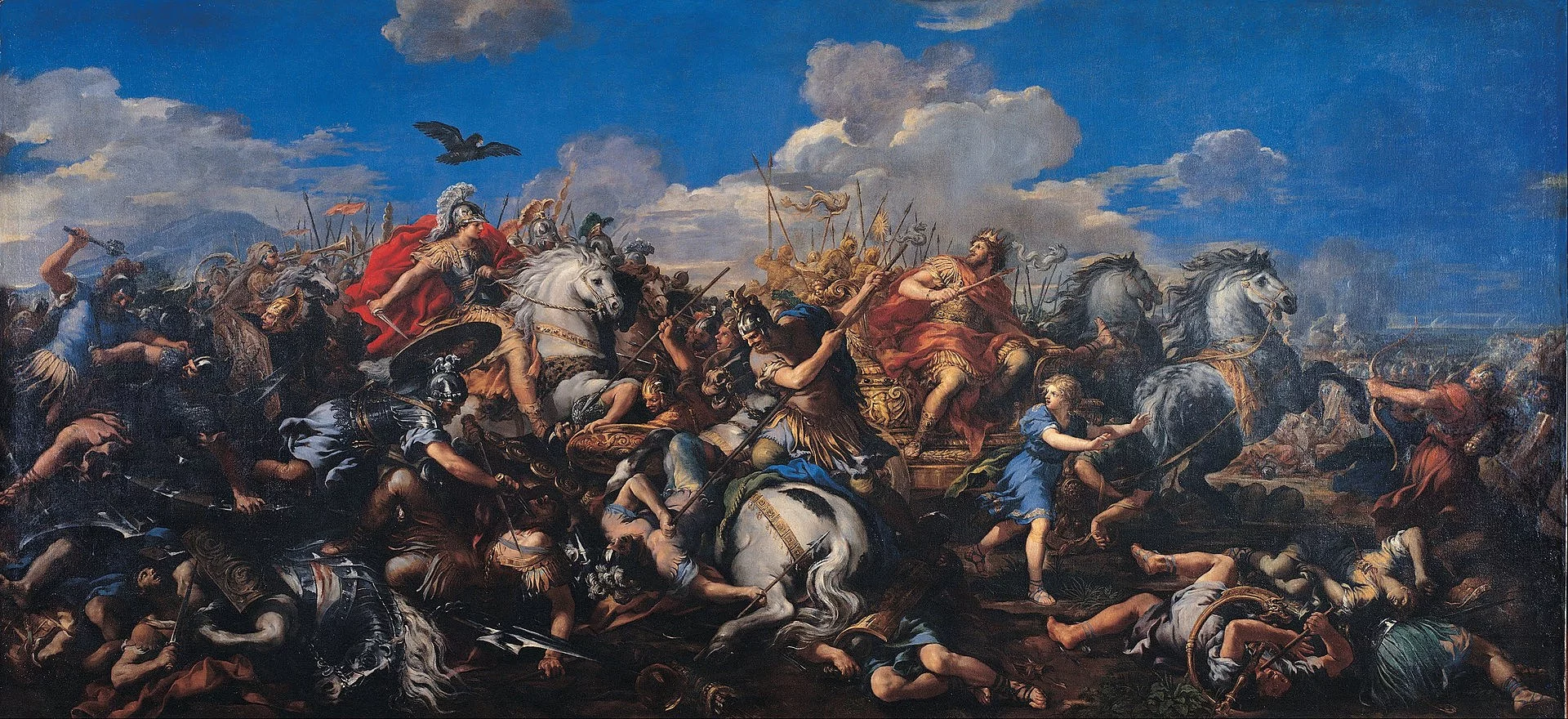 Pietro da Cortona, "Bitwa pod Gaugamelą" - Aleksander Wielki i Dariusz III