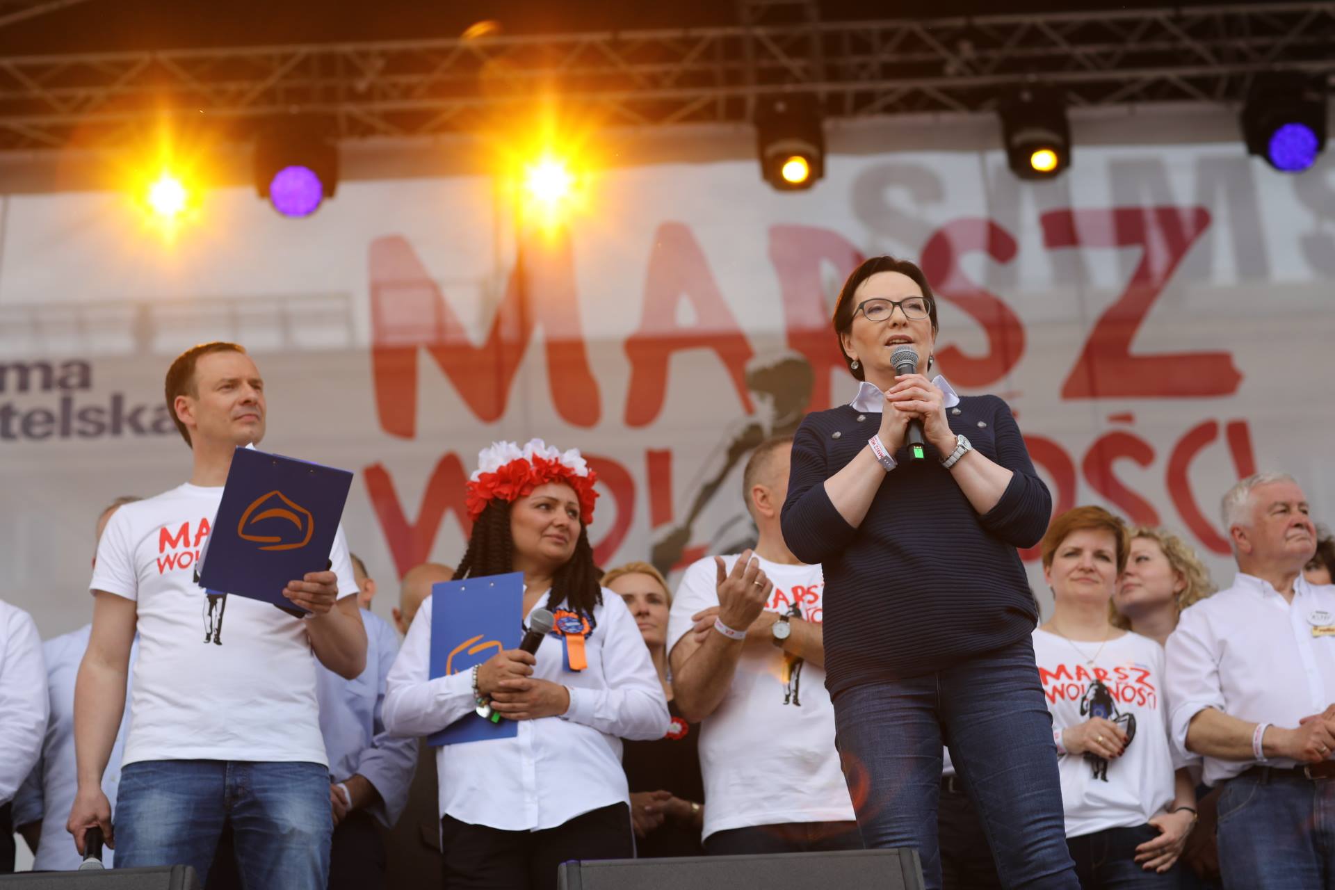 Ewa Kopacz na Marszu Wolności