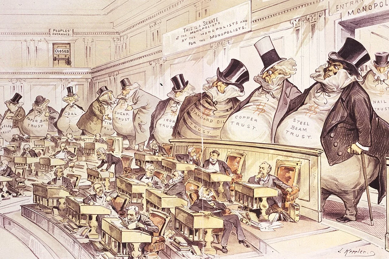 "Szefowie Senatu" - karykatura autorstwa Josepha Kepplera. Po raz pierwszy opublikowana w 1889 roku