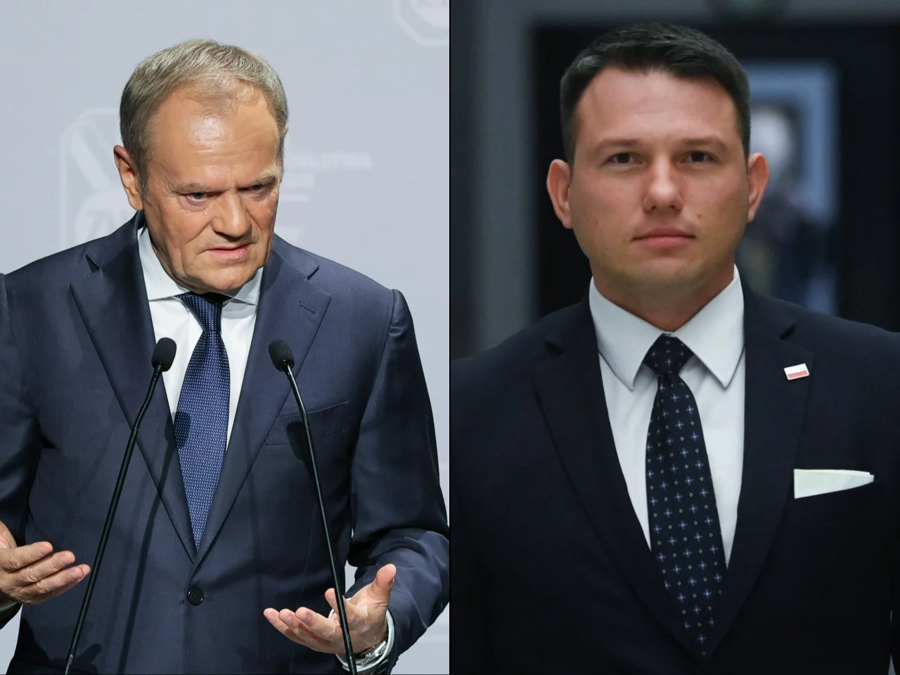Sławomir Mentzen (P) vs. Donald Tusk (L)