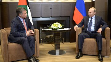 Król Jordanii Abdullah II i prezydent Rosji Władimir Putin