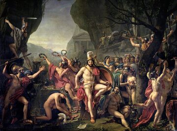 Król Leonidas pod Termopilami. Mal. Jacques-Louis David