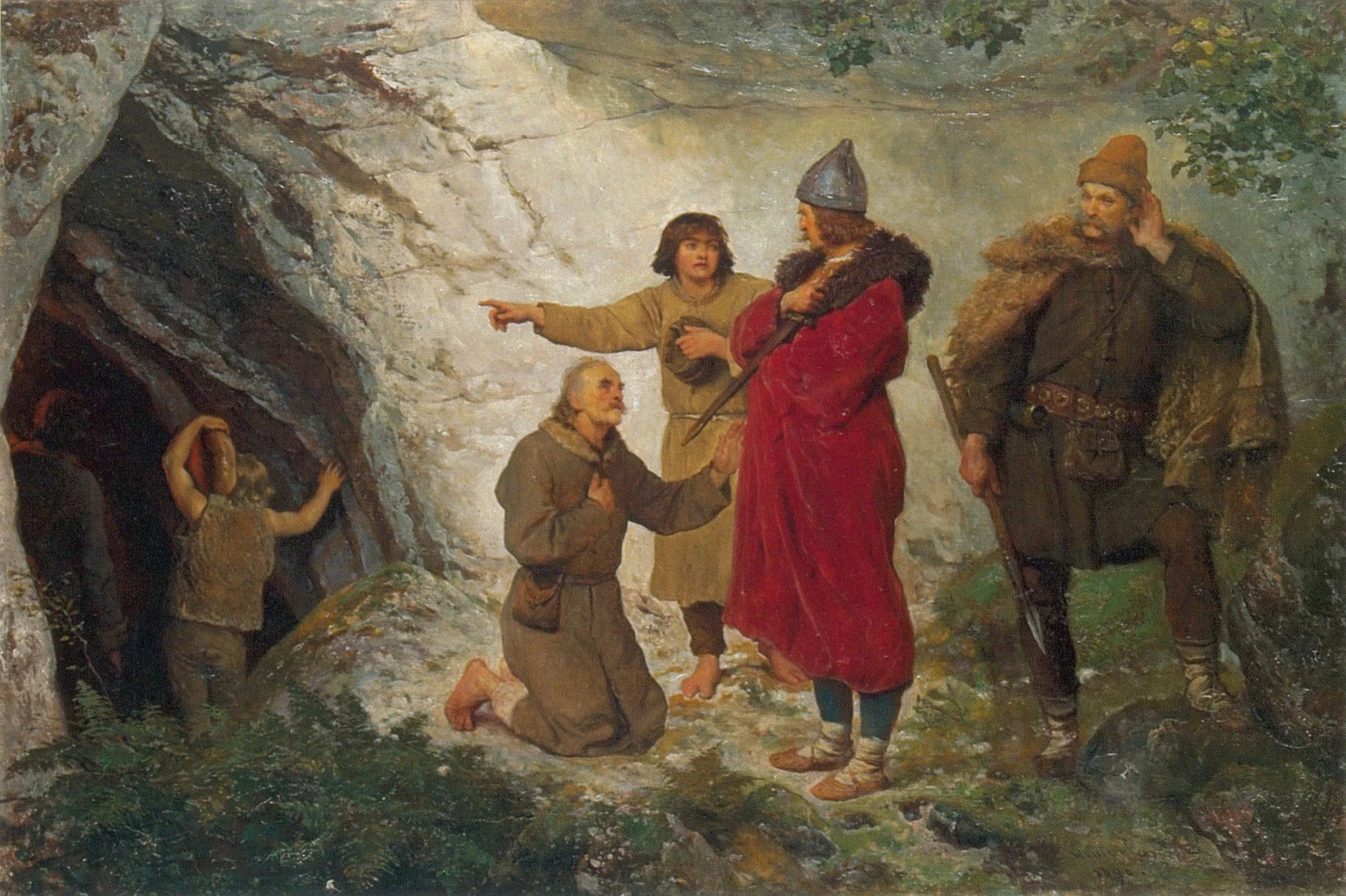 Wojciech Gerson: Władysław Łokietek pod Ojcowem, rok 1890, olej/płótno; wymiary: 61 x 91,7 cm, Lwowska Galeria Sztuki