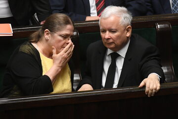 Krystyna Pawłowicz i Jarosław Kaczyński w Sejmie