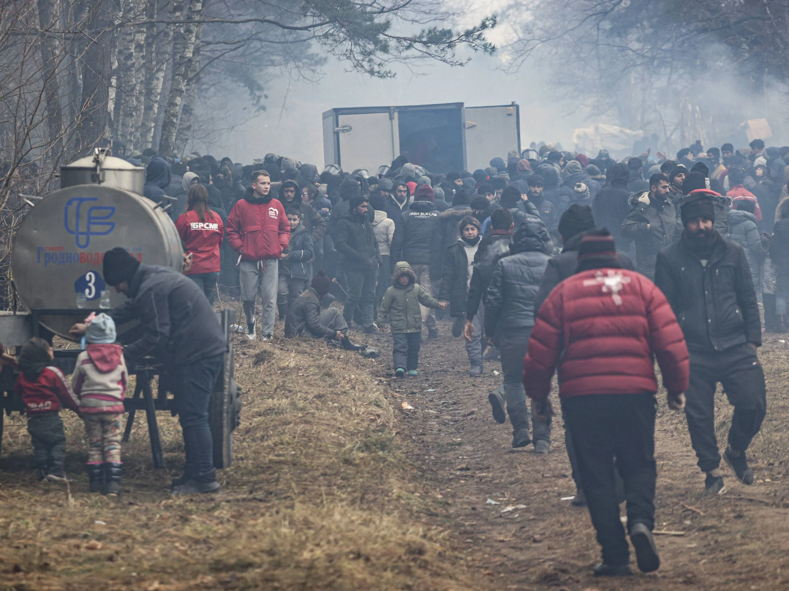 Migranci na granicy polsko-białoruskiej