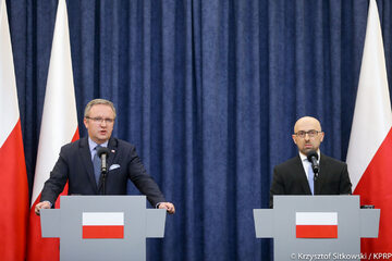 Krzysztof Szczerski i Krzysztof Łapiński z Kancelarii Prezydenta RP