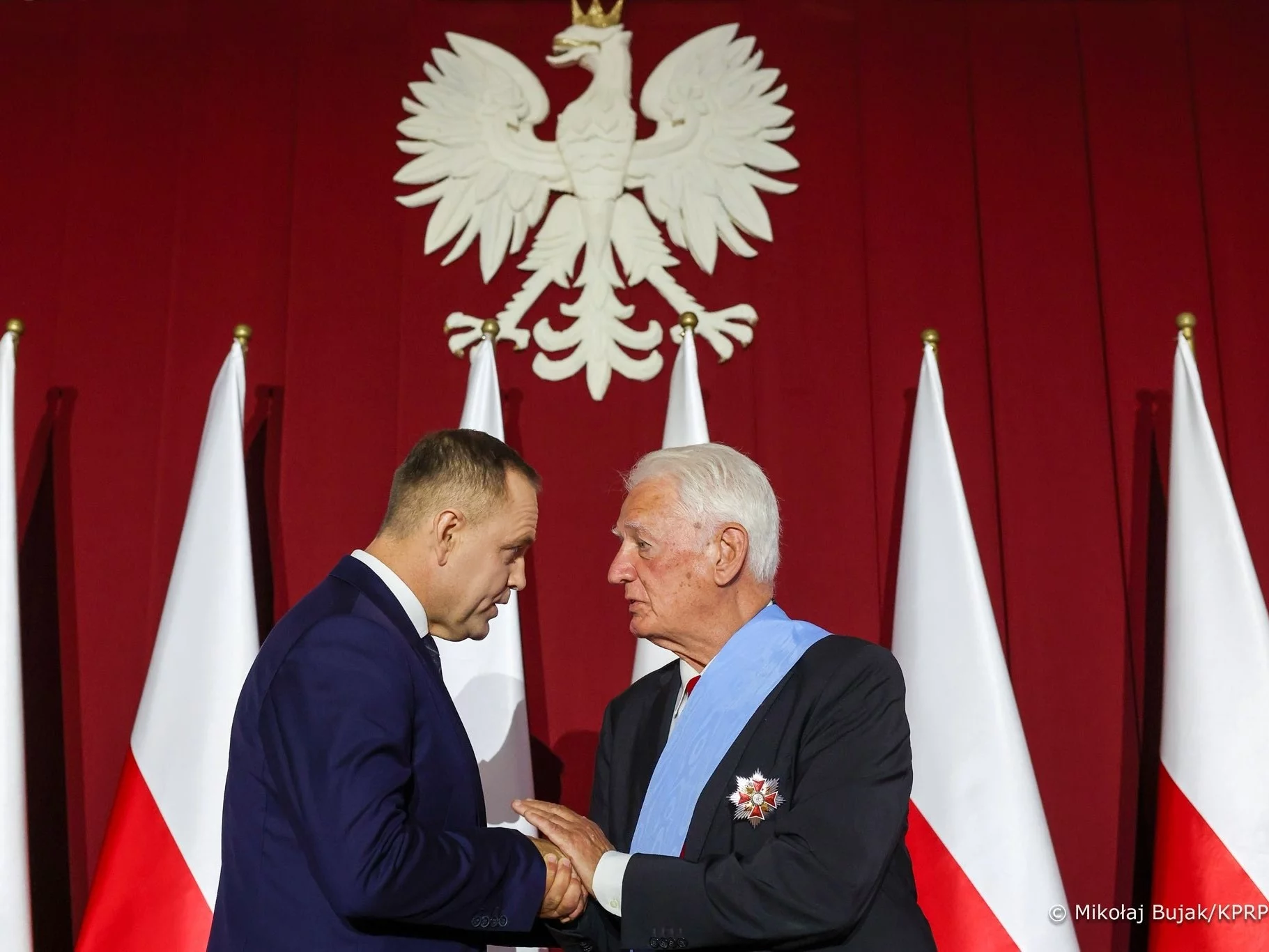 Prezydent Karol Nawrocki i działacz opozycji antykomunistycznej Krzysztof Wyszkowski