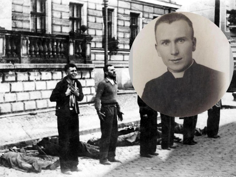 Ksiądz Jan Macha (małe zdjęcie) / Polacy tuż przed rozstrzelaniem przez Niemców