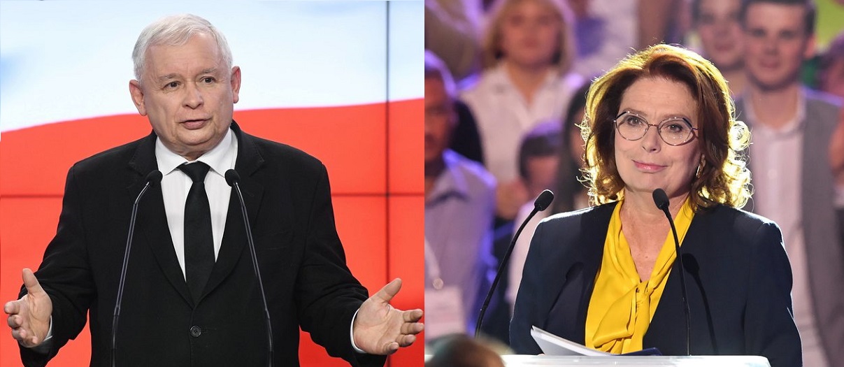 Jarosław Kaczyński i Małgorzata Kidawa-Błońska