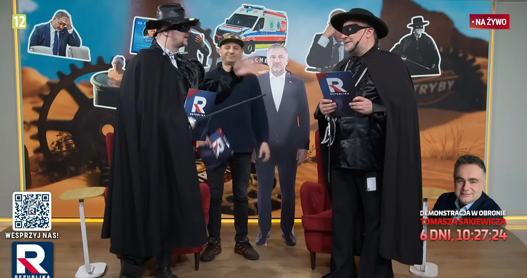 Kadr z programu "Piachem w tryby" w TV Republika
