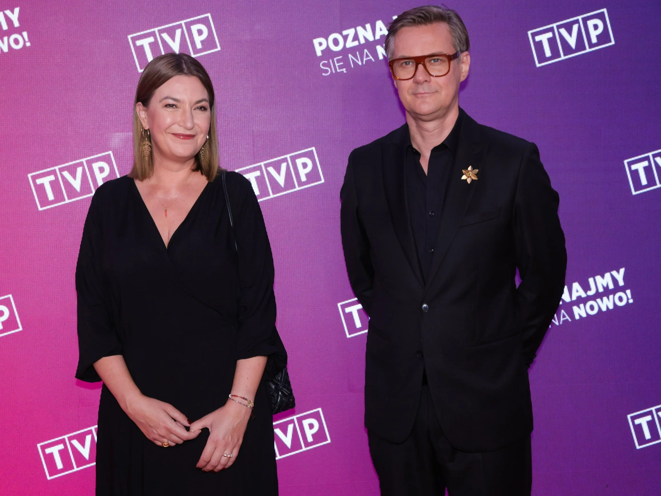 Katarzyna Kasia i Grzegorz Markowski na prezentacji jesiennej ramówki Telewizji Polskiej