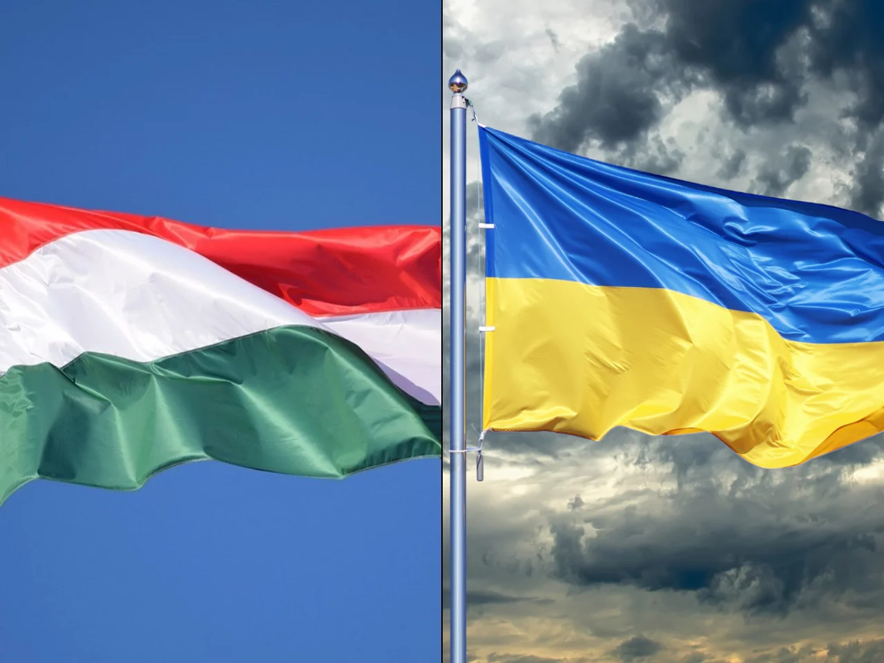 Flaga Węgry, flaga Ukraina