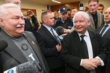 Lech Wałęsa i Jarosław Kaczyński